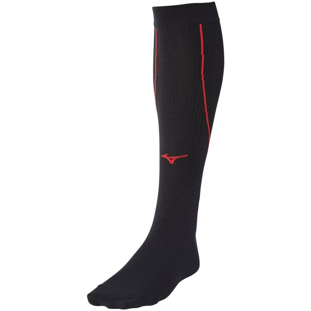 Mens Mizuno Compression Running Socks Black/Red Philippines (TKIZEW239)